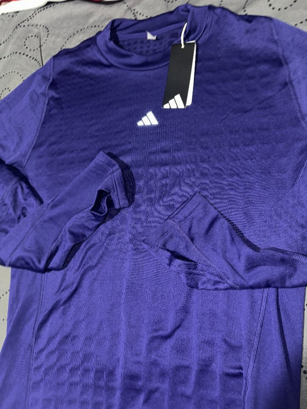 ADIDAS TP CR SOCCER TRAINING L/S SPHERE PURPLE SHIRT SIZE XL OR L MEN NWT $60